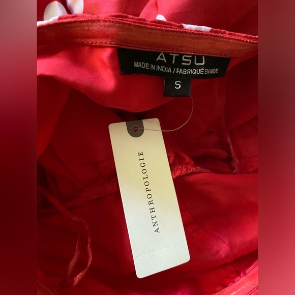 ANTHROPOLOGIE Atsu Sally Bow Midi Dress size S new with tag red polka dots - Picture 4 of 4